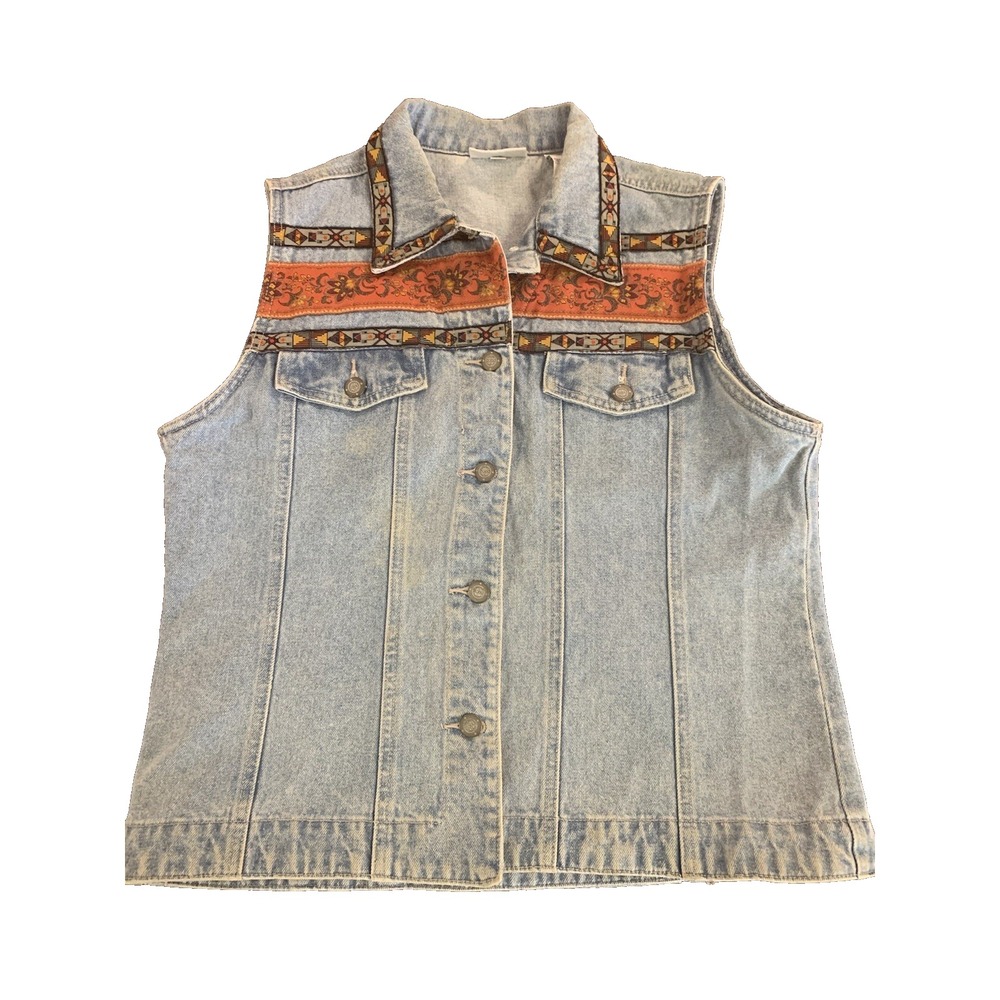Y2K Bill Blass Denim Vest Size L